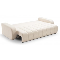 ALOO Sofa rozkładana obita tkaniną boucle z ozdobnymi poduszkami - Zdjęcie 11