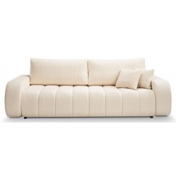 ALOO Sofa rozkładana obita tkaniną boucle z ozdobnymi poduszkami - Zdjęcie 1