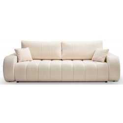 ALOO Sofa rozkładana obita tkaniną boucle z ozdobnymi poduszkami - Zdjęcie 3