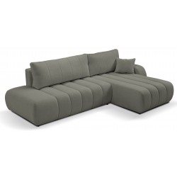 ALOO Narożnik z funkcją spania o zaokrąglonych kształtach w tkaninie boucle - Zdjęcie 4