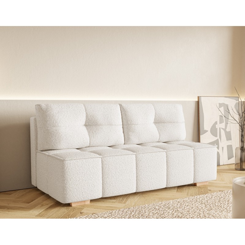 LORA Kanapa bez boczków z funkcją spania tkanina boucle