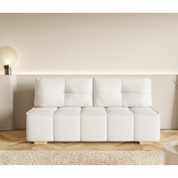 LORA Kanapa bez boczków z funkcją spania tkanina boucle - Zdjęcie 3