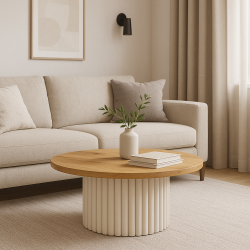 Ryflowany Stolik Kawowy RIKO okrągły - Zdjęcie 2