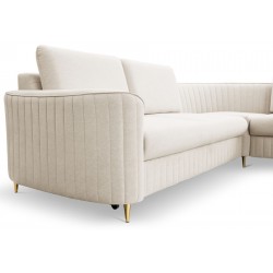 LOREN Narożnik z funkcją spania i pojemnikiem na pościel, obity tkaniną odporną na zabrudzenia - Zdjęcie 4