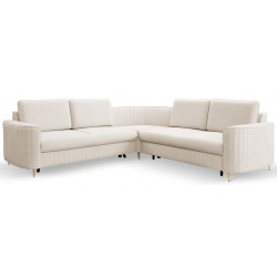 LOREN Narożnik z funkcją spania i pojemnikiem na pościel, obity tkaniną odporną na zabrudzenia - Zdjęcie 2