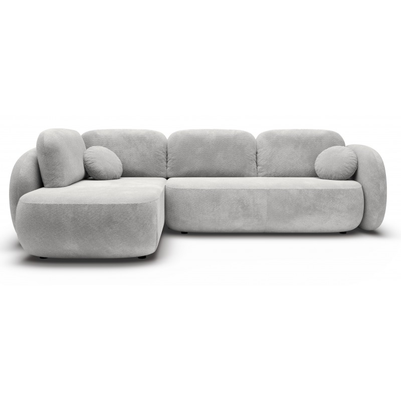 OLIVIO II Nowoczesny Narożnik rozkładany do salonu z ozdobnymi, okrągłymi poduszkami