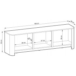 BALI Szafka RTV trzydrzwiowa, pojemna o zaokrąglonych kształtach - Zdjęcie 6