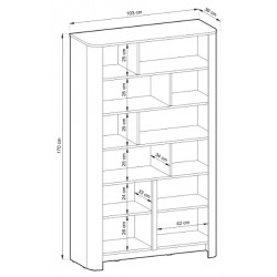 BALI Regał częściowo otwarty, pojemny o zaokrąglonych kształtach - Zdjęcie 6