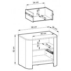 BALI Stolik nocny o zaokrąglonych kształtach w nowoczesnym stylu - Zdjęcie 5