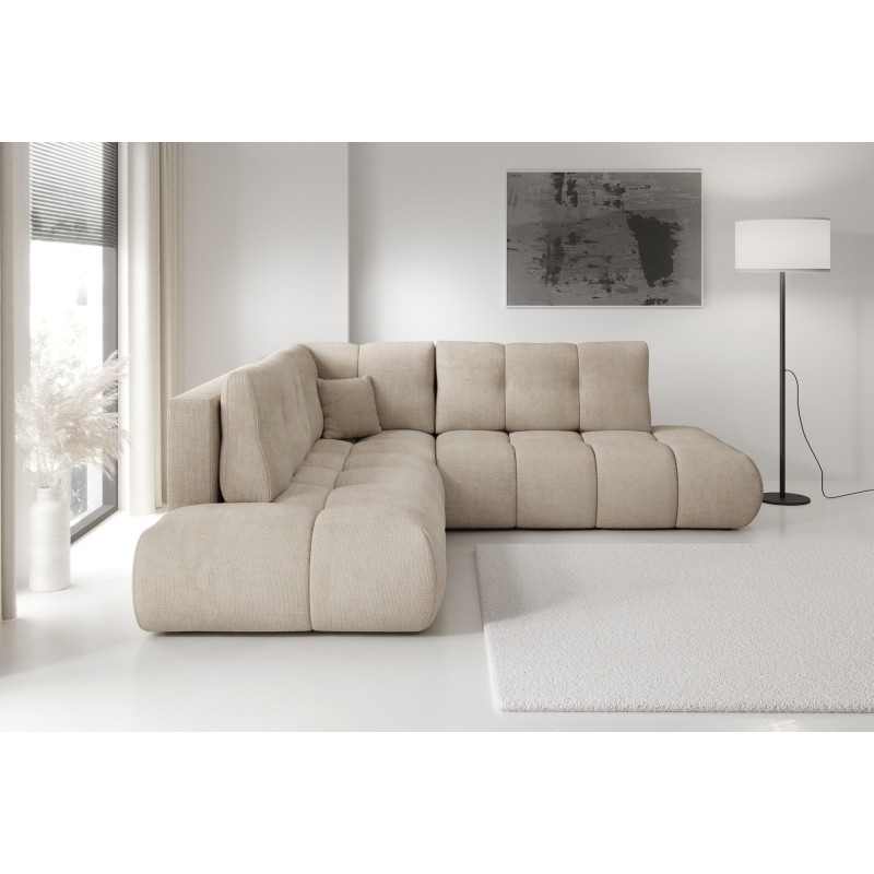 SOHI Narożnik pikowany z funkcją spania o zaokrąglonych kształtach