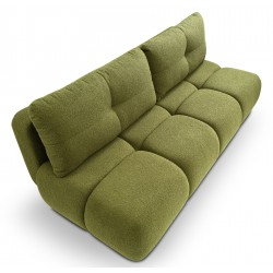 MILA Kanapa trzyosobowa rozkładana bez boczków obita tkaniną boucle - Zdjęcie 13