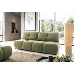 MILA Kanapa trzyosobowa rozkładana bez boczków obita tkaniną boucle - Zdjęcie 2