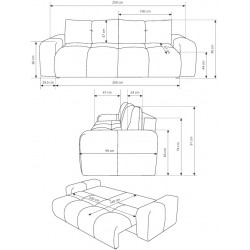 SOHI Kanapa pikowana z funkcją spania i pojemnikiem na pościel - Zdjęcie 9