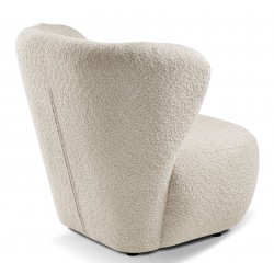 EVA Fotel wypoczynkowy do salonu z szerokim oparciem w tkaninie boucle - Zdjęcie 7