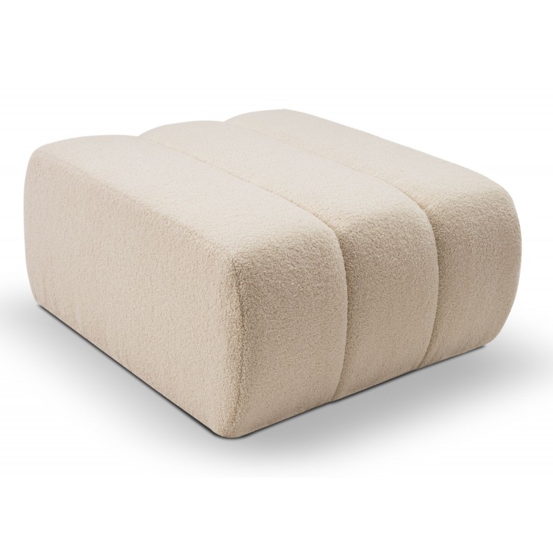 Pufa ALOO pikowana w tkaninie boucle Lambi