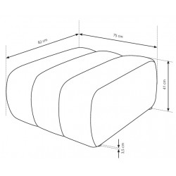 Pufa ALOO pikowana w tkaninie boucle Lambi - Zdjęcie 7