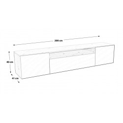 Wisząca szafka RTV IGO 200 cm - Zdjęcie 6