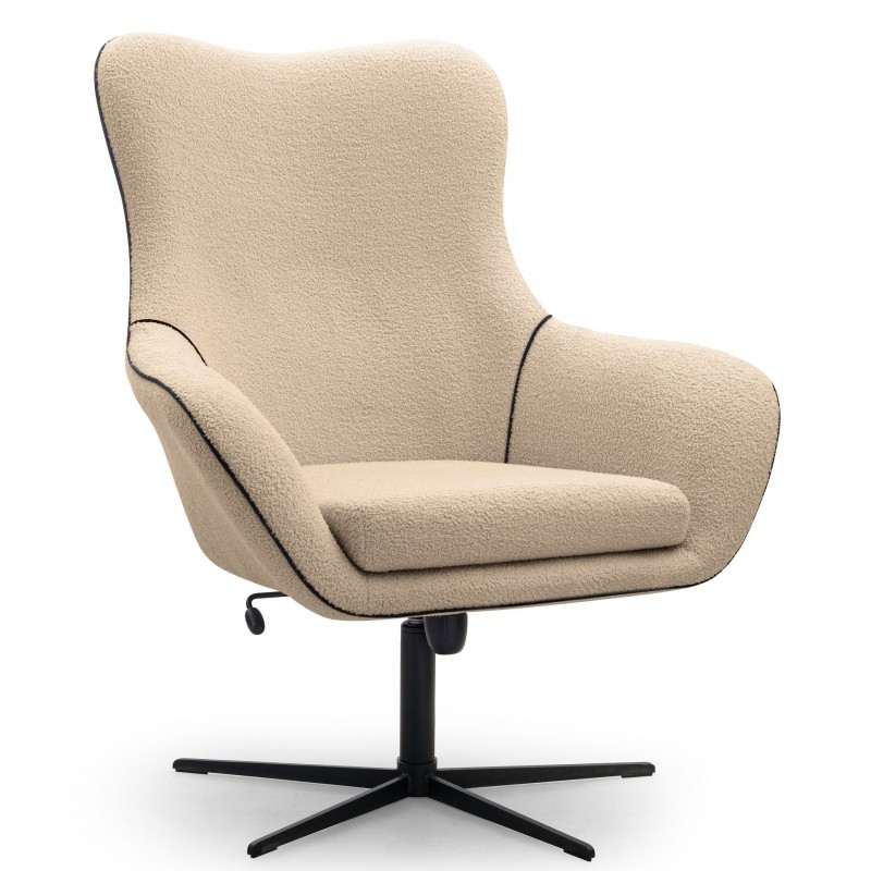 LISA Fotel obrotowy z regulowanym oparciem, obity tkaniną bukla