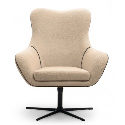 LISA Fotel obrotowy z regulowanym oparciem, obity tkaniną bukla - Zdjęcie 3