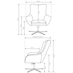 LISA Fotel obrotowy z regulowanym oparciem, obity tkaniną bukla - Zdjęcie 8