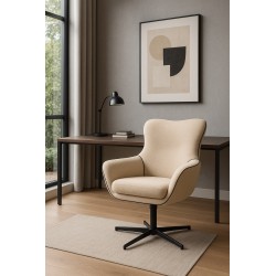 LISA Fotel obrotowy z regulowanym oparciem, obity tkaniną bukla - Zdjęcie 7