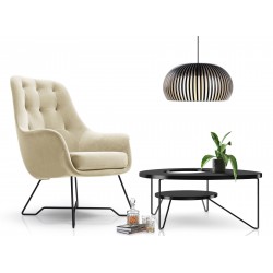 ENZO Wygodny Fotel tapicerowany z pikowanym oparciem - Zdjęcie 2