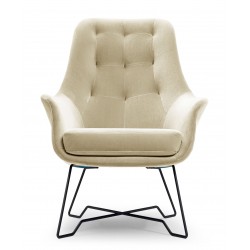 ENZO Wygodny Fotel tapicerowany z pikowanym oparciem - Zdjęcie 4