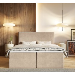 Łóżko kontynentalne G2 do sypialni z pojemnikiem i materacem - Zdjęcie 2