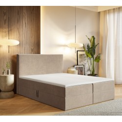 Łóżko kontynentalne G2 do sypialni z pojemnikiem i materacem - Zdjęcie 4