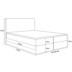 Łóżko kontynentalne G2 do sypialni z pojemnikiem i materacem - Zdjęcie 9