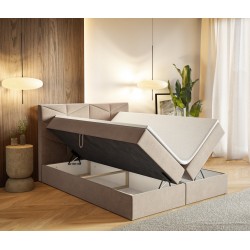 Łóżko kontynentalne G3 do sypialni z pojemnikiem i materacem - Zdjęcie 8