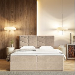 Łóżko kontynentalne G3 do sypialni z pojemnikiem i materacem - Zdjęcie 5