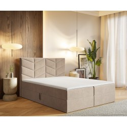 Łóżko kontynentalne G3 do sypialni z pojemnikiem i materacem - Zdjęcie 7