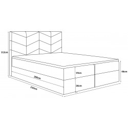Łóżko kontynentalne G3 do sypialni z pojemnikiem i materacem - Zdjęcie 9