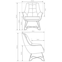 ENZO Wygodny Fotel tapicerowany z pikowanym oparciem - Zdjęcie 6