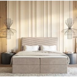 Łóżko kontynentalne G4 do sypialni z pojemnikiem i materacem - Zdjęcie 2