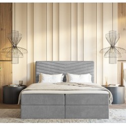 Łóżko kontynentalne G4 do sypialni z pojemnikiem i materacem - Zdjęcie 5