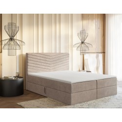 Łóżko kontynentalne G4 do sypialni z pojemnikiem i materacem - Zdjęcie 3