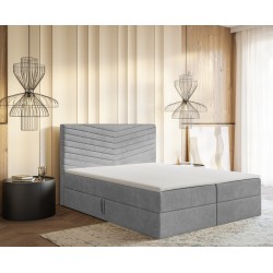 Łóżko kontynentalne G4 do sypialni z pojemnikiem i materacem - Zdjęcie 7