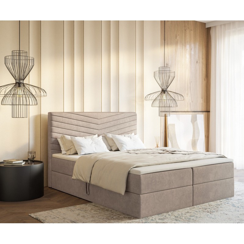 Łóżko kontynentalne G4 do sypialni z pojemnikiem i materacem