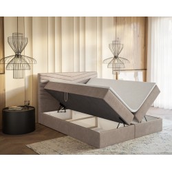 Łóżko kontynentalne G4 do sypialni z pojemnikiem i materacem - Zdjęcie 4