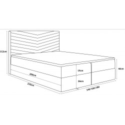 Łóżko kontynentalne G4 do sypialni z pojemnikiem i materacem - Zdjęcie 9