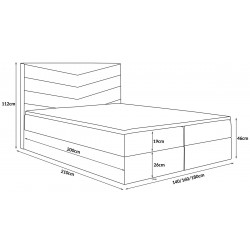 Łóżko kontynentalne G6 do sypialni z pojemnikiem i materacem - Zdjęcie 9