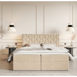 Łóżko kontynentalne G8 do sypialni z pojemnikiem i materacem - Zdjęcie 2