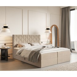 Łóżko kontynentalne G8 do sypialni z pojemnikiem i materacem