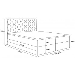 Łóżko kontynentalne G8 do sypialni z pojemnikiem i materacem - Zdjęcie 9