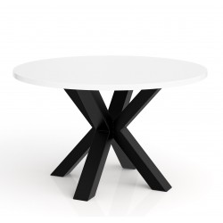 NEO Stolik kawowy okrągły biały+ nogi czarne - Zdjęcie 2