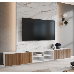 Szafka RTV RIO 300 otwarta pod telewizor do salonu, fronty frezowane - Zdjęcie 2