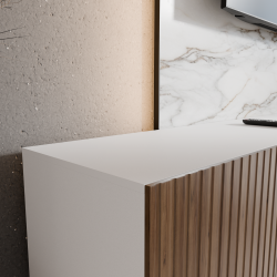 Szafka RTV RIO 300 otwarta pod telewizor do salonu, fronty frezowane - Zdjęcie 4