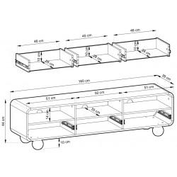 ALBI Szafka RTV 160 na okrągłych nóżkach w kaszmirowym kolorze - Zdjęcie 6